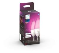 PHILIPS Hue White & Color Ambiance - Ampoule LED connectée flamme E14 - 5,5W - Compatible Bluetooth - Pack de 2