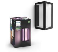 Philips Hue White & Color Ambiance Applique murale extérieur IMPRESS, Kit de base jusqu'à 16 m de couleurs, Noir, Luminaire Philips compatible Alexa, Google Assistant et Apple Homekit
