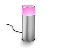 Philips Hue White & Color Ambiance, Borne Extérieure Calla, 8W, Inox | Basse Tension, LED Blanc & Couleurs, RGBW, Certifiée IP44, Contrôle Vocal & via App, Alexa , Apple HomeKit