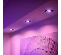 Philips Hue White & Color Ambiance Centura Spots Encastrés Ronds, Lot de 3 (1050 lm), Dimmables, Contrôle Vocal et Appli, Noir, Nouvelle Génération [Classe Énergétique G]