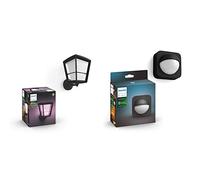 Philips Hue White & Color Ambiance ECONIC Applique montante - Noir + Lighting Hue Détecteur de Mouvement Extérieur Noir