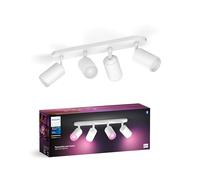 Philips Hue White & Color Ambiance Fugato Spot 4 flg. blanc 4x350lm, réglable, 16 millions de couleurs, contrôlable avec l'app, compatible avec Amazon Alexa (Echo, Echo Dot)