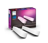 Philips Hue White&Color Ambiance, Kit Barre LED Play, Pack de 2, Blanc | Barre LED Lumineuse, Rétro-éclairage TV, Lumière d'ambiance RGBW, 500lm, Contrôle Vocal et App Hue, Google & Apple Home