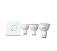 Philips Hue White & Color Ambiance Kit De Démarrage : 3 spots Connectés Gu10