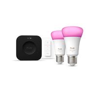 Philips Hue White & Color Ambiance Kit De Démarrage : Deux ampoules Connectées E27 + Dimmer Switch + Bridge Pro