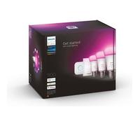 Philips Hue White and Color ambiance Kit de démarrage : 3 ampoules connectées E27 (1100) + variateur