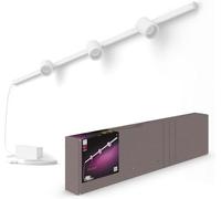 Philips Hue White&Color Ambiance, Kit Mural Perifo, 3 Spots + Rail, Blanc | Spots Orientables 490lm, 5.2W, 2700K, LED Blanc & Couleurs, Rail 1m5, Contrôle Vocal, App, Alexa Google & HomeKit, Bluetooth