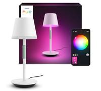 Philips Hue White & Color Ambiance, Lampe de Chevet LED Go Portable, Blanc | Lampe à poser connectée, RGBW, Autonomie jusqu'à 48h, 370lm, IP54 Intérieur & Extérieur, Contrôle vocal & via App, Bluetooth