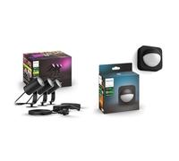 Philips Hue White & Color Ambiance LILY Kit 3 Spots 8 W - Anthracite + Lighting Hue Détecteur de Mouvement Extérieur Noir