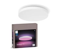 Philips Hue White & Color Ambiance, Panneau LED Datura, Ø 57.4 cm, Blanc | Plafonnier Connecté Rond, 4850lm, LED RGB Dimmable, Design sans Cadre, Rétroéclairage, Bluetooth, Contrôle Vocale & via App