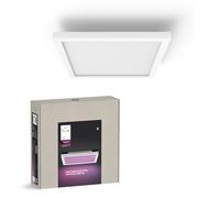 Philips Hue White & Color Ambiance, Panneau LED Surimu, 30x30 cm, Blanc | Plafonnier carré connecté, Semi-encastré, LED RGBW, 1760lm, Lumière uniforme, Bluetooth, Contrôle Vocal & via App