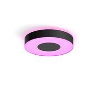 Philips Hue White &Color Ambiance, Plafonnier Connecté Xamento, Noir | Éclairage plafond rond pour salle de bain, IP44, LED Multicolore, Ø 38 cm, 3700lm, Contrôle Vocal & via App, Bluetooth