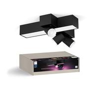 Philips Lampe Centris croisée 3 pièces – dimmable, 16 millions de couleurs, compatible Alexa, noir
