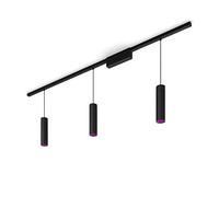 Philips Hue White &Color Ambiance, Plafonnier Perifo, 3 Suspensions, Noir | Suspension à 490lm, 2700K, LED Blanc & Couleurs, Rails 0.5m & 1m, Contrôle Vocal & App, Alexa Google & HomeKit, Bluetooth