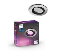 Philips Hue White &Color Ambiance, Spot Encastré Centura, Pack de 1, Alu | Spot Rond Orientable, Ampoule GU10 incluse, 400lm, LED RGBW Blanc & Couleurs, Contrôle Vocal & via App, Alexa, Apple Home