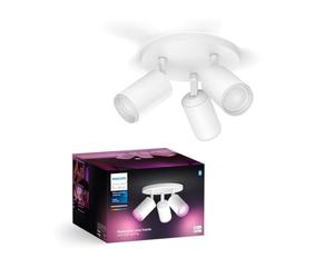 Philips Hue White & Color Ambiance, Spot Fugato +Ampoule, Kit de 3, Blanc | Spots plafond avec ampoules GU10 incluses, 350lm, LED RGBW Blanc & Couleurs, Contrôle Vocal & via App, Alexa, Apple Home