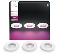 Philips Hue White & Color Ambiance Xamento spots encastrés par 3, Blanc, lampes de salle de bain à intensité variable, contrôle intelligent de la lumière via la voix et l'application.
