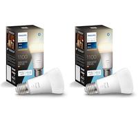 Philips Hue White E27 ampoule pack individuel 1x1055lm, dimmable, lumière blanche chaude, contrôlable via l'application, compatible avec Amazon Alexa (Echo, Echo Dot) (Lot de 2)