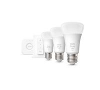 PHILIPS Hue White Kit de démarrage ampoule LED connectée 9,5W - E27 x3 et télécommande Hue