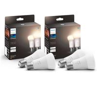 Philips Hue White E27 lampadaire 4x1055lm, dimmable, lumière blanc chaud, contrôlable via l'application, compatible avec Amazon Alexa (Echo, Echo Dot).