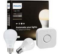 Philips Hue White Starter Kit E27 1 Bridge 2 Lampes Blanc 9 W