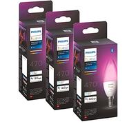 Philips HueWCA 5.3W B39 EU 1p (Triple Pack) LED connectée flamme E14, compatible Bluetooth, fonctionne avec Alexa, Google Assistant et Apple Homekit