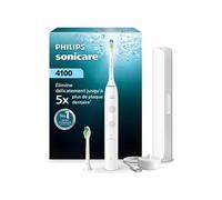 Philips Brosse à dents électrique HX4044/41 Série 4100 – Capteur de pression, 21j autonomie, blanc