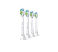 Philips HX6064/10 - Lot 4 Têtes de Brosse à Dents Soniques W Optimal White - Rigidité Moyenne, Système Clipsable, Compatible DiamondClean et Séries FlexCare