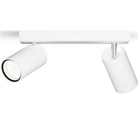 Philips Spot Idris 2 têtes – Blanc, IP44, GU10 non incluse, résistant à l'eau