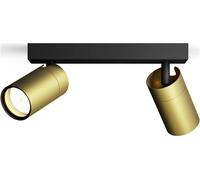 Philips Spot de plafond Idris - 2 têtes, GU10 non incluse, laiton, IP44