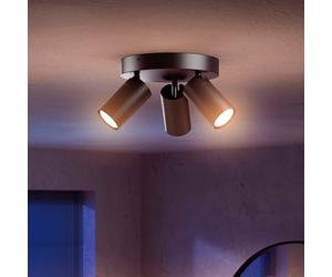 Philips Idris Projecteur, GU10, 3 sources lumineuses, cache-piton rond, 8720169299054,