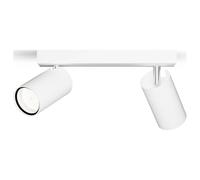 Philips Idris spot 2 têtes, lampe GU10 non incluse, blanc, IP44, résistant à l'eau