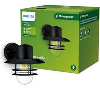 Philips Inyma, Applique d'extérieur ronde, noire, max. 25 W, IP44 résistant aux intempéries, ampoule non fournie
