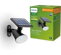 Philips Jivix, Spot solaire d'extérieur, 1,4 W, 2700 K, noir, IP44 résistant aux intempéries