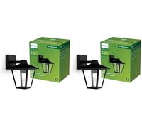 PHILIPS Kinno Applique d’Extérieur, Max 25 W, Douille E27, Noir (Lot de 2)