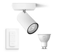 Philips Kosipo Spot en saillie Blanc - 1 Luminaire - Projecteurs en Surface Inclus Philips Hue White GU10 et Variateur - Bluetooth