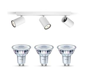 Philips Kosipo Spot en saillie (Blanc) - 3 lumières - Non dimmable | Spot de plafond - GU10 - Blanc chaud