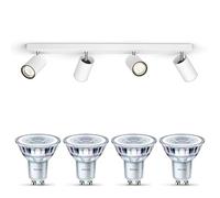 Philips Kosipo Spot en saillie (Blanc) - 4 lumières - Non dimmable | Spot de plafond - GU10 - Blanc chaud