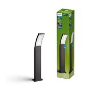 PHILIPS Lampadaire sur socle Splay, 800 lm, 2700 K, PowerShield, IP44 résistante aux intempéries, durable, aluminium, longue durée de vie, LED intégrée, gris anthracite