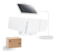 Philips lampe de Sécurité Solaires 3600LM, Étanches et Gradables à Détecteur de Mouvement LED pour Extérieur, 3 Têtes Orientables avec Câble de 5m, Panneau Solaire Séparé avec 3 Modes