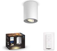 Philips Lampe LED en saillie Hue White Ambiance Pillar Blanc 5W GU10 350lm 2200-6500K Dimmable App Amazon Alexa avec variateur d'intensité