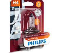 PHILIPS Lampe principale H4, culot P43t-38 24 V, 70/75 W, "MasterDuty", résistante aux vibrations, jeu de 2, emballage libre-service
