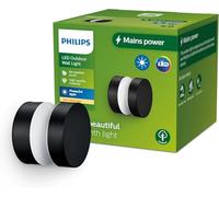 Philips Laven, Applique d'extérieur, 6W, lumière blanc froid 4000K, noire, IP44 résistante aux intempéries