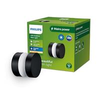 Philips Laven, Applique d'extérieur, 6W, lumière blanc froid 4000K, noire, IP44 résistante aux intempéries