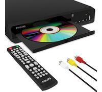 Philips Lecteurs DVD pour TV - Lecteur DVD pour Smart TV avec télécommande compacte et câble RCA inclus - Petit lecteur CD DVD RV pour la maison - Compatible avec CD, DVD, DVD+R/RW, DVD-R/RW, MP3