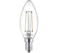 Philips Ampoule LED Flamme E14 B35 2W (25W) 2700K blanc chaud verre dépoli Lot de 2
