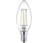 Philips Ampoule LED Flamme E14 B35 2W (25W) 2700K blanc chaud verre dépoli Lot de 2