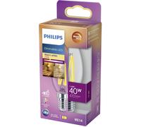Philips Ampoule LED Flamme E14 40W – verre clair, blanc chaud, compatible variateur