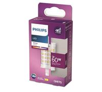 Philips LED ampoule 60W avec une hauteur de 78mm, branchement 2 pin, éclairage blanc chaud (3000K), nouvelle génération