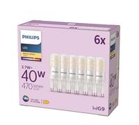 Philips LED ampoule standard, Equivalent 40W halogene, culot G9, éclairage blanc chaud 2700K, 6-pack, nouvelle génération